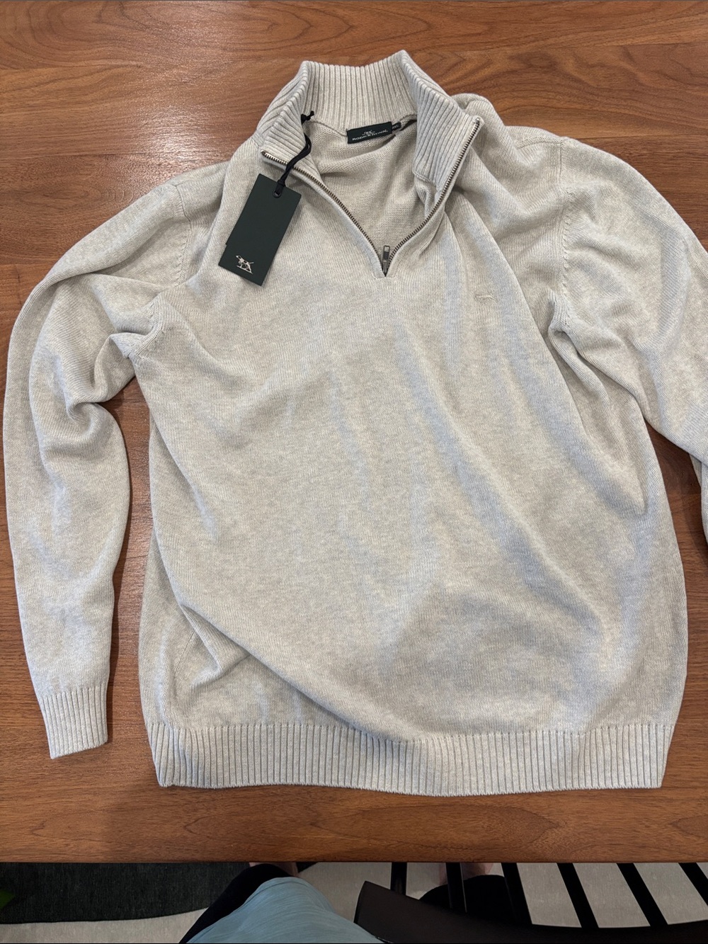Rodd & Gunn Men's Light Oyster Zip-Up Funnel Sweater